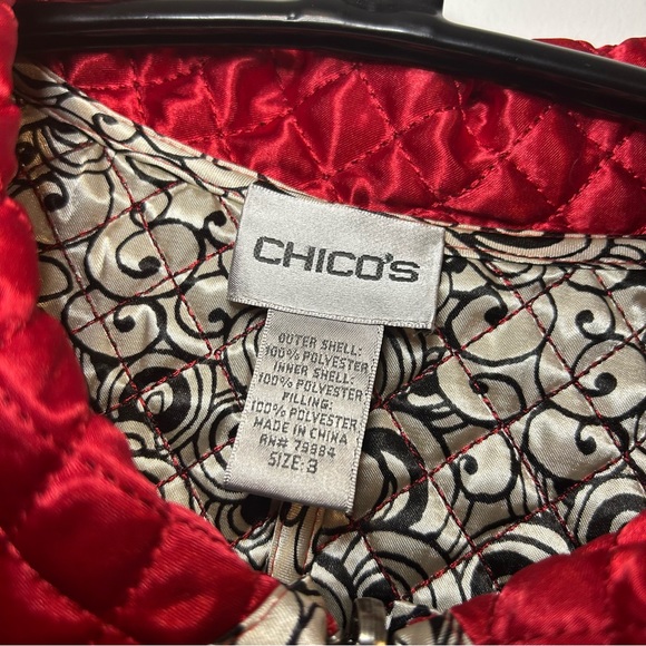 Chico's Oversized Abstract Print Quilted Jacket - Picture 8 of 11